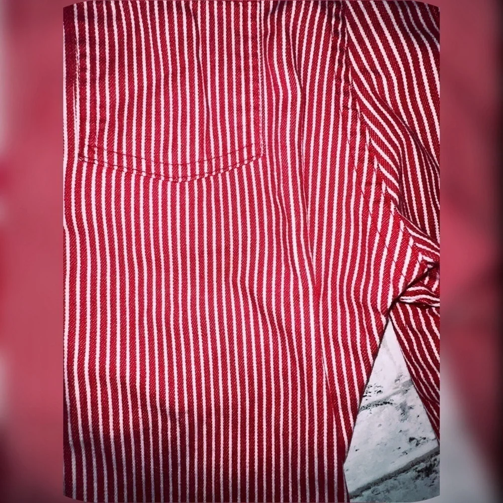 Kids Boys Girls OshKosh Bear Overalls Vintage Red Pinstripe 18 months